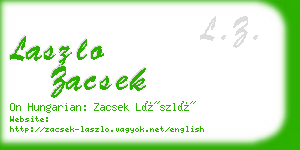 laszlo zacsek business card